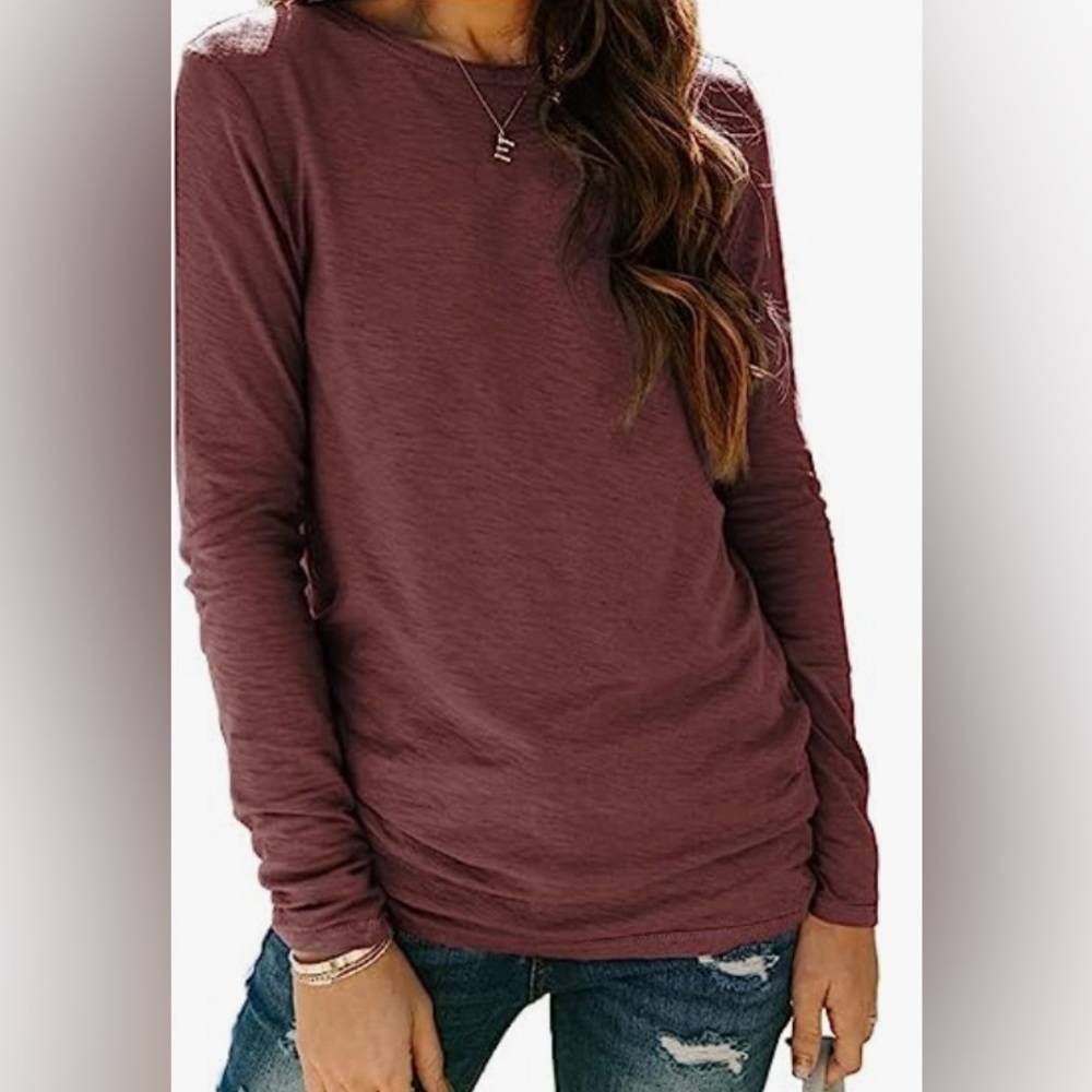 magenta long sleeve shirt